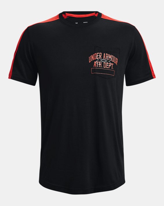 Men's UA Athletic Department Pocket T-Shirt, Black, pdpMainDesktop image number 4